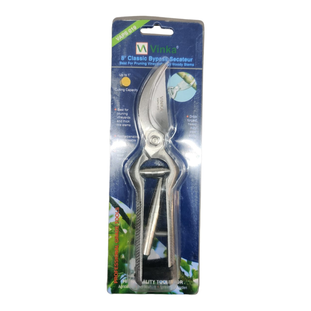 VAPS 019, Bypass Pruning Secateur, Prunes Upto 20 MM Stems, For Fruit & Vegetable Farms, Garen Pruner