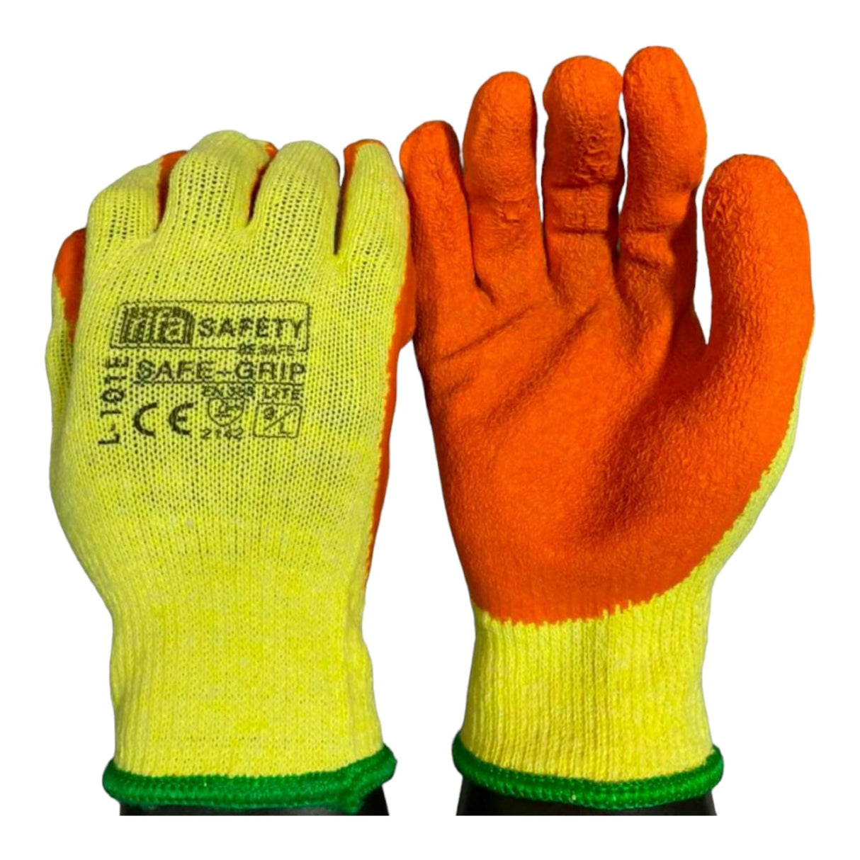 Garden Cotton Gloves with Rubber Grip 10 Pairs